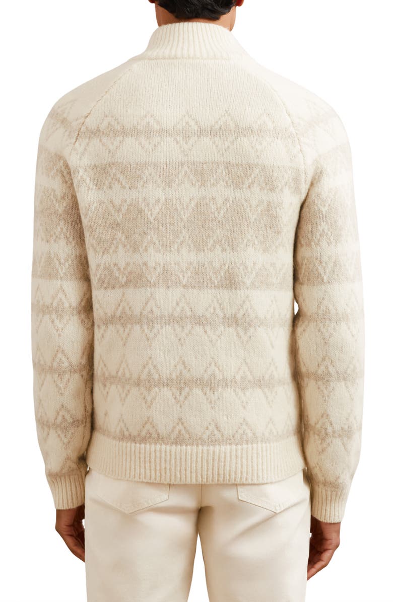 Reiss Claus Quarter Zip Pullover, Alternate, color, Winter White/Oatmeal