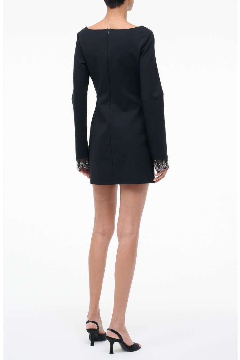 Hunter Bead Cuff Detail Long Sleeve Minidress, Alternate, color, BLACK
