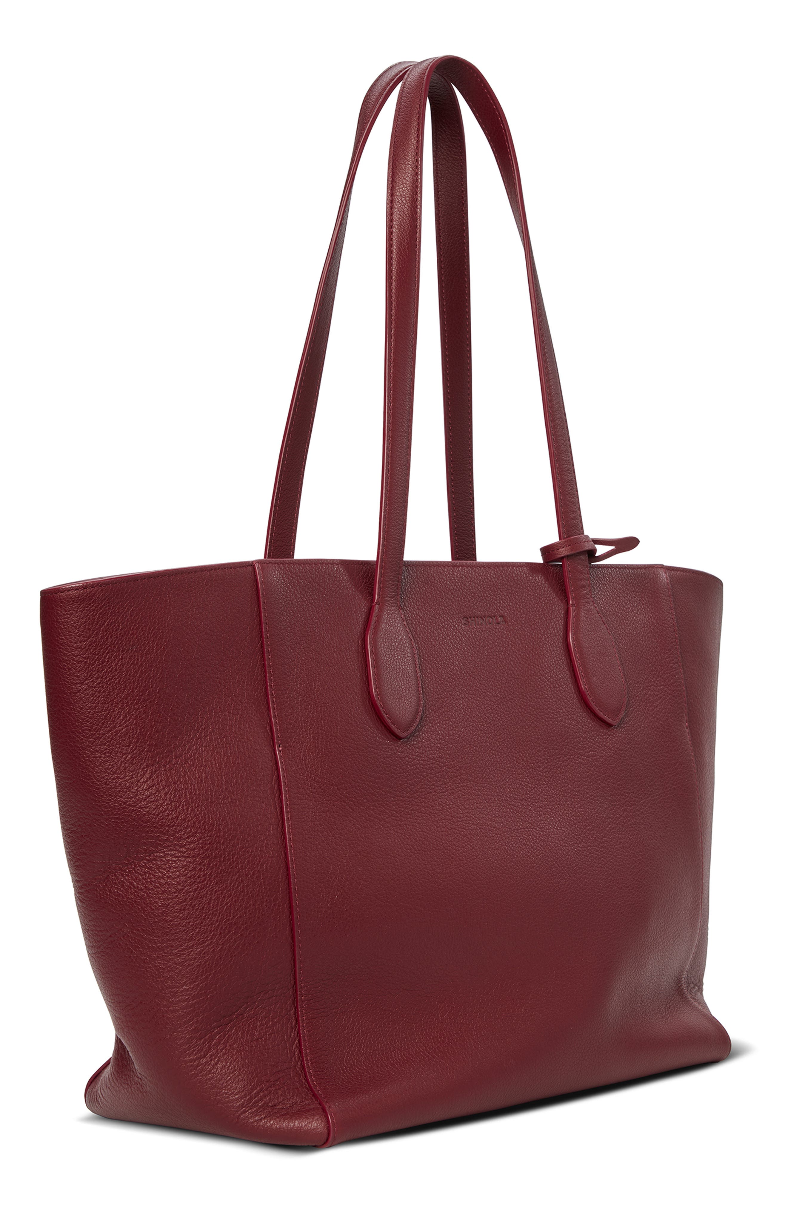 Runabout Pebble Leather Tote, Alternate, color, RUBY
