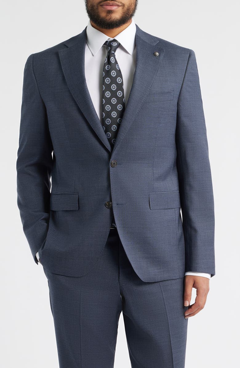 Jack Victor Esprit Navy Microchek Wool Suit, Alternate, color, Navy