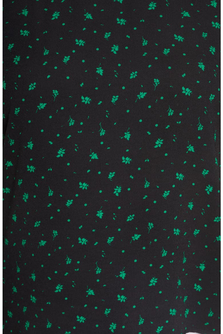 Cap Sleeve Blouse, Alternate, color, BLACK- GREEN LEAVES PRINT