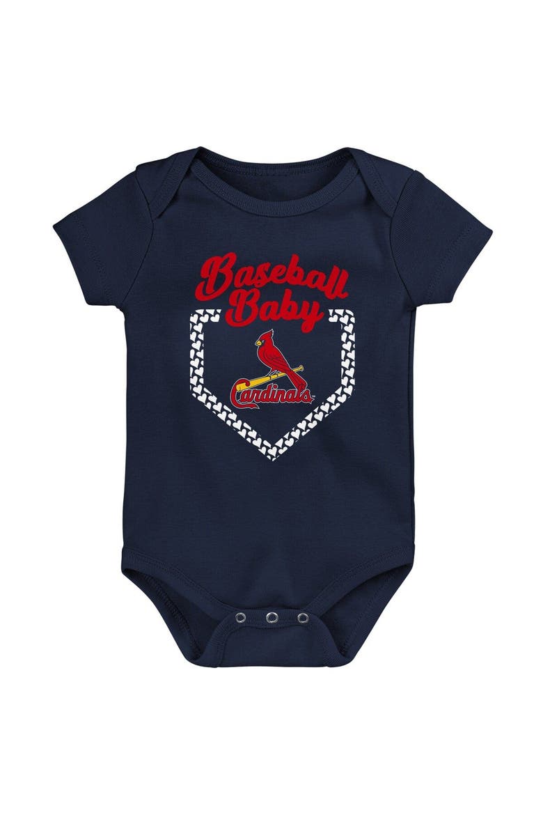 Infant Red/Navy/Pink St. Louis Cardinals Baseball Baby 3-Pack Bodysuit Set, Alternate, color, Red