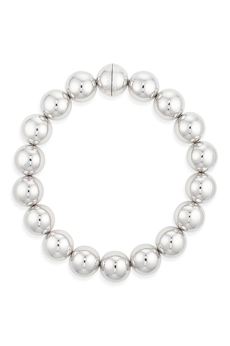 Short Faux Pearl Necklace, Main, color, SILVER