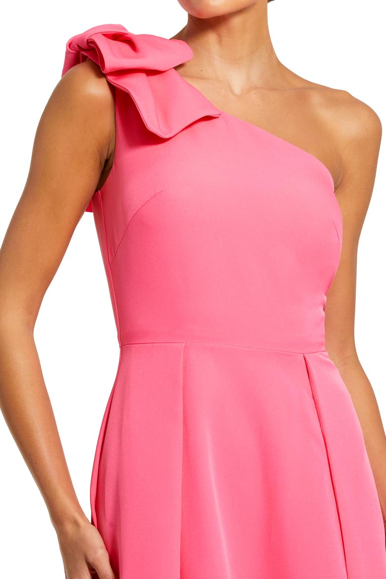 Sleeveless Crepe Dress with Statement Bow and Thigh-High Slit, Alternate, color, Candy Pink