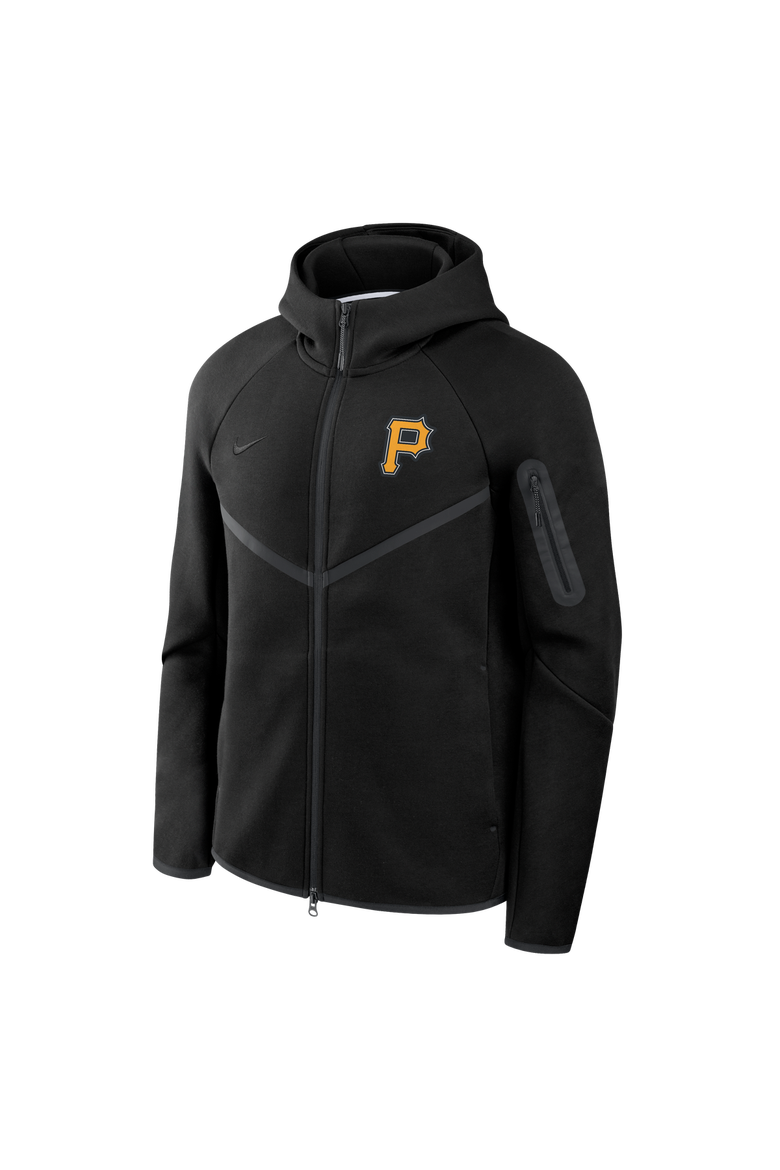 Men's Nike Black Pittsburgh Pirates Tech Fleece Raglan Full-Zip Windrunner Hoodie, Main, color, Black