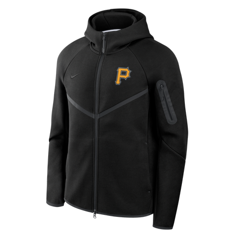 Men's Nike Black Pittsburgh Pirates Tech Fleece Raglan Full-Zip Windrunner Hoodie