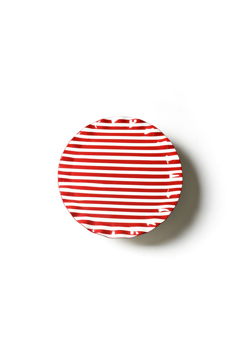 Red Stripe Large Ruffle Cake Stand, Alternate, color, Red