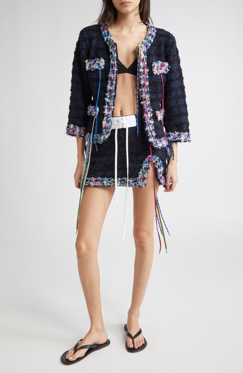 JULIE KEGELS Kerry Metallic Tweed Jacket, Alternate, color, 