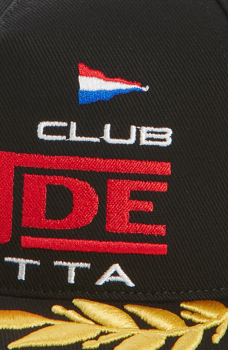 Rhude Regatta Club Embroidered Flat Brim Baseball Cap, Alternate, color, Black/ White/ Red