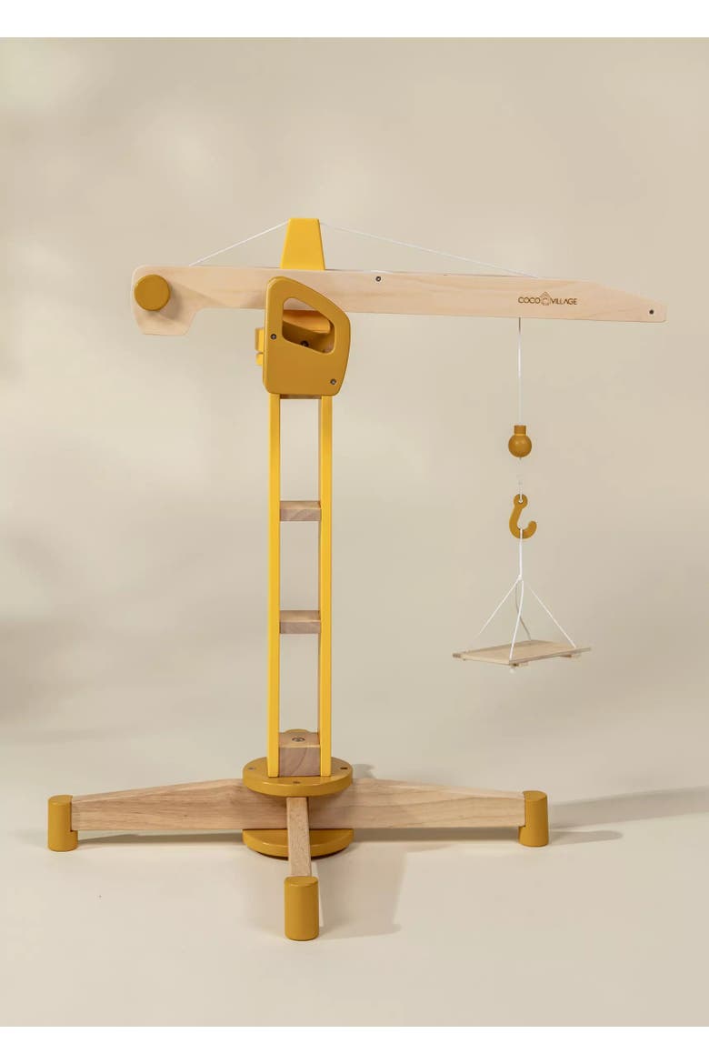 Oversized Wooden Construction Crane, Main, color, Natural Wood