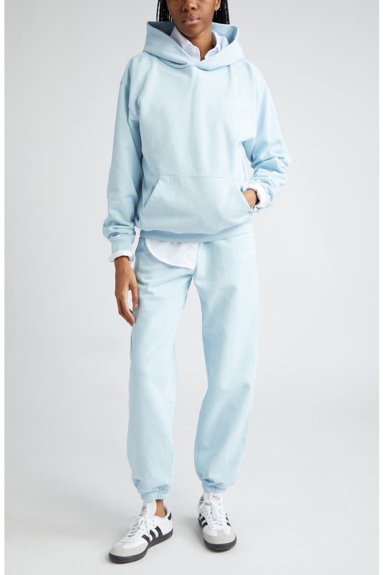 Eat More Veggies Cotton Graphic Hoodie, Alternate, color, BABY BLUE