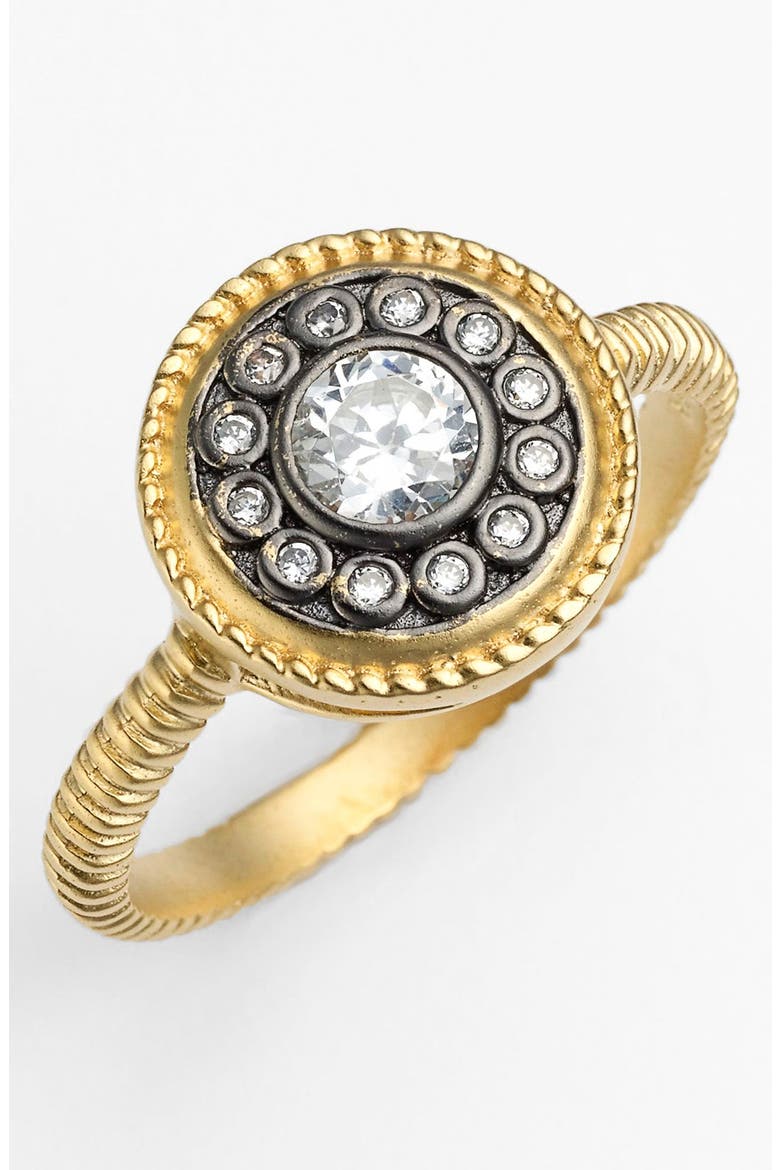 'Hamptons' Nautical Button Ring, Main, color, GOLD/ GUNMETAL