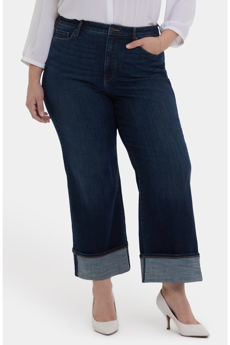 Teresa Cuff Wide Leg Jeans, Main, color, NIGHT SKIES