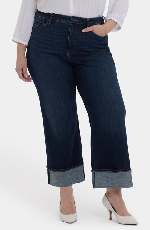 Teresa Cuff Wide Leg Jeans (Plus)