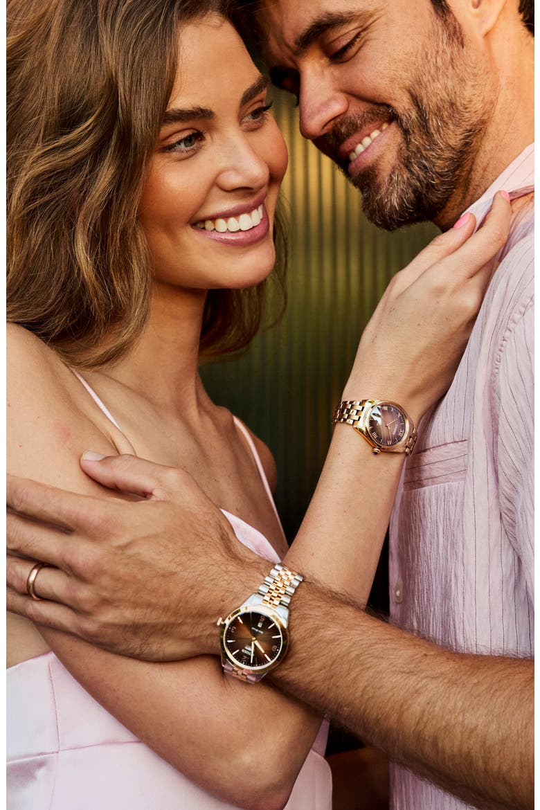 Classic Rose Gold Tone Bracelet Watch, 33mm, Alternate, color, BROWN/ ROSE GOLD-TONE