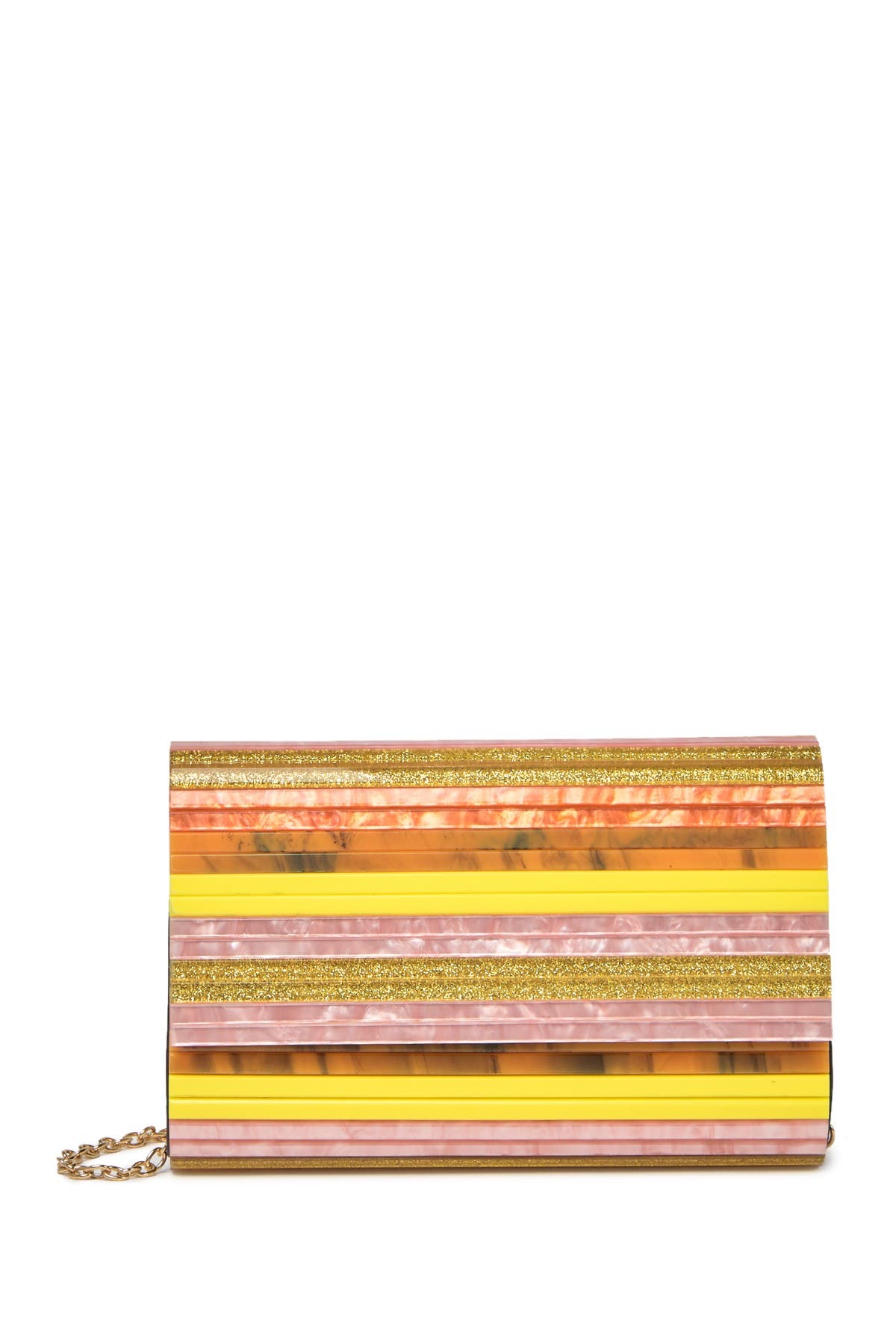 Stripe Envelope Clutch, Main, color, ORANGE