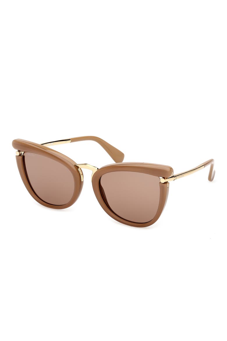 55mm Cat Eye Sunglasses, Alternate, color, CAMEL / RUTHENIUM / SMOKE
