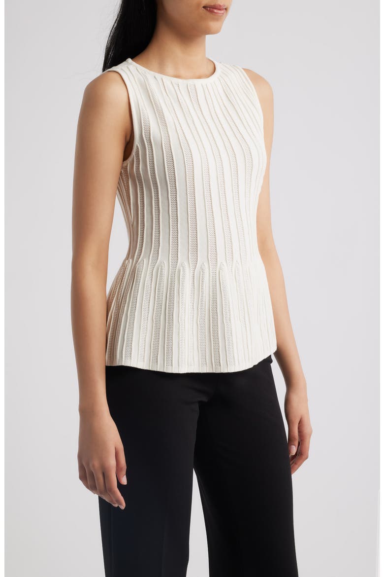 Rib Peplum Tank, Alternate, color, WHITE DOVE