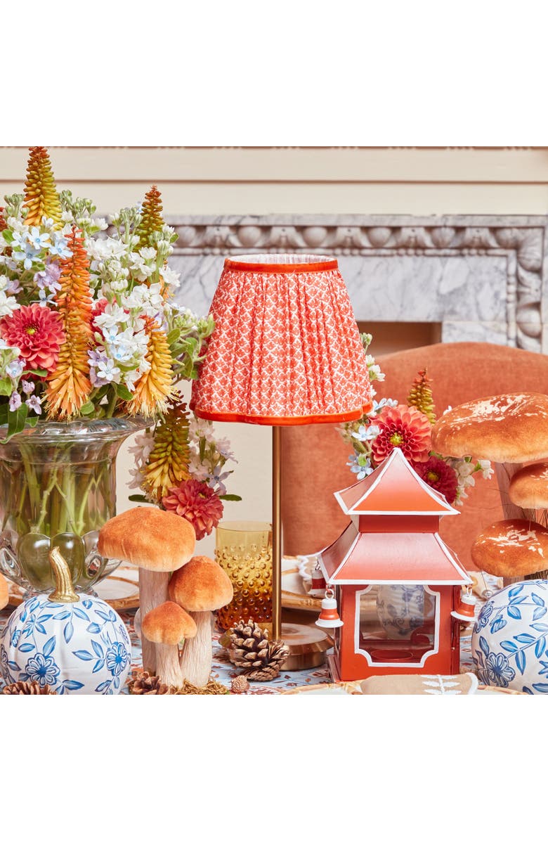 Mrs. Alice Orange Lotus Lampshade, Alternate, color, Orange