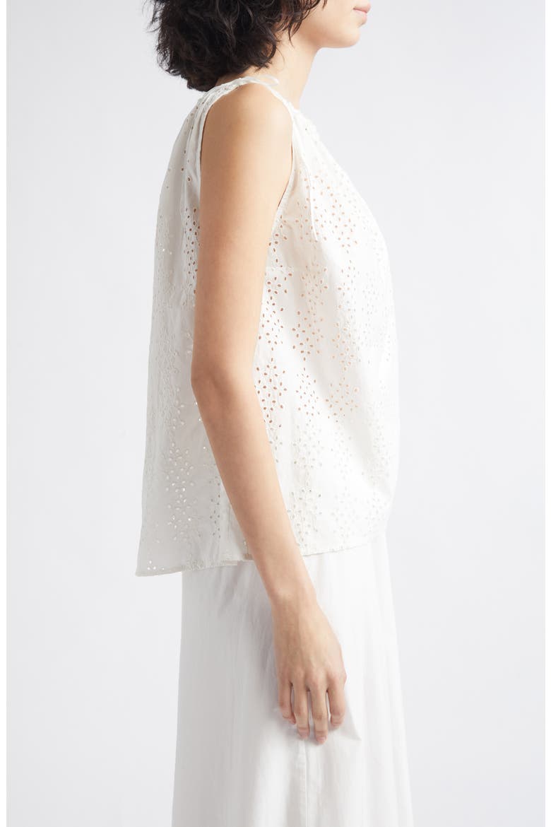 Harriet Eyelet Boat Neck Top, Alternate, color, VINTAGE WHITE
