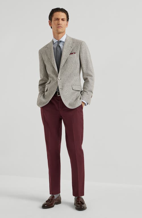 Brunello Cucinelli Garment-dyed Gabardine Trousers In Red