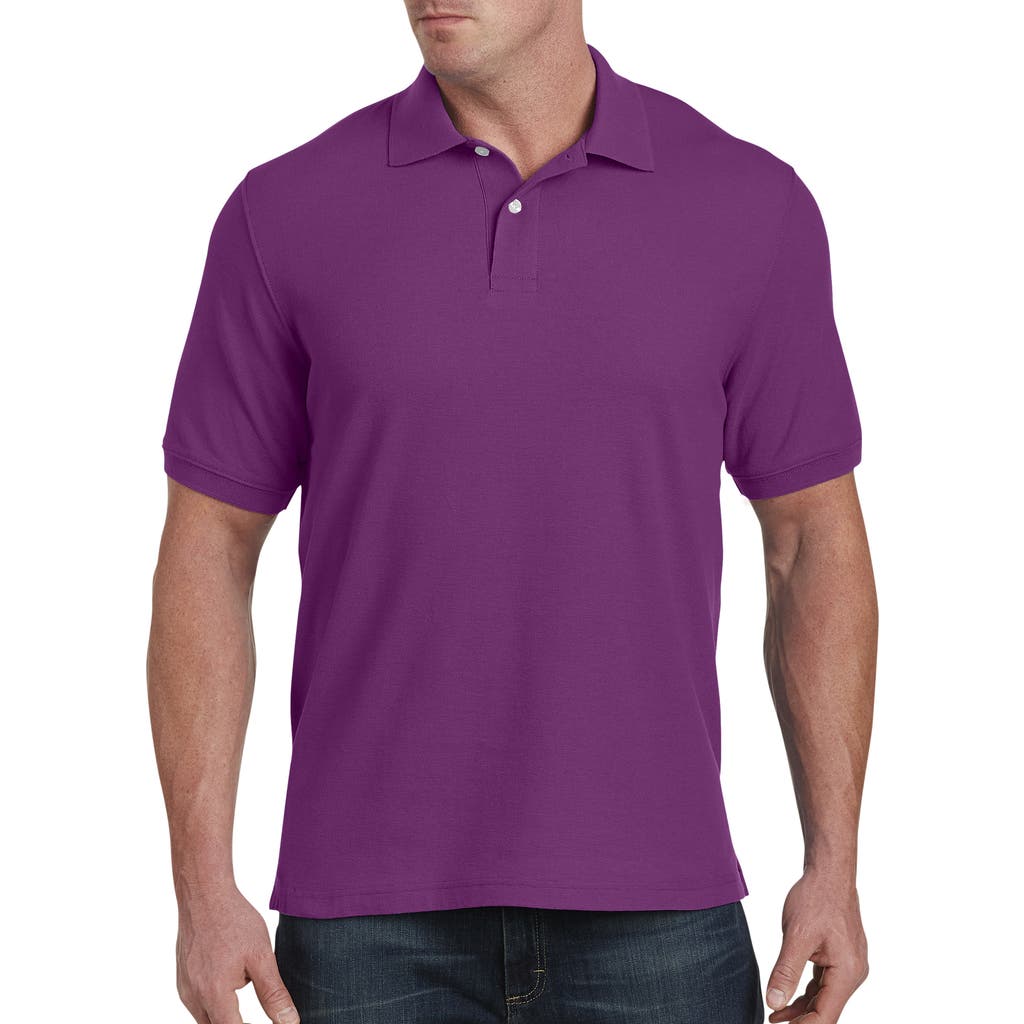 Xdmy Harbor Bay By Dxl Harbor Bay By Dxl Big & Tall Piqué Polo Shirt In Grape Juice