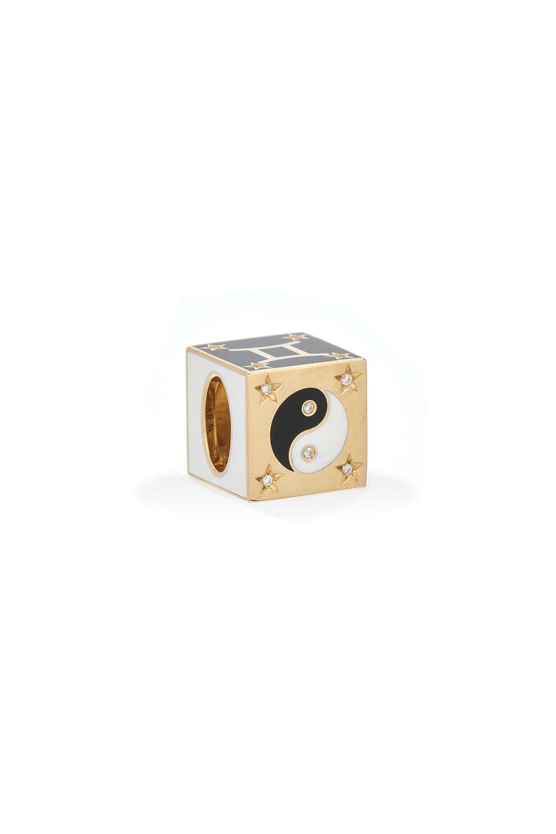 Zodiac Diamond Bead Charm, Main, color, YELLOW GOLD GEMINI
