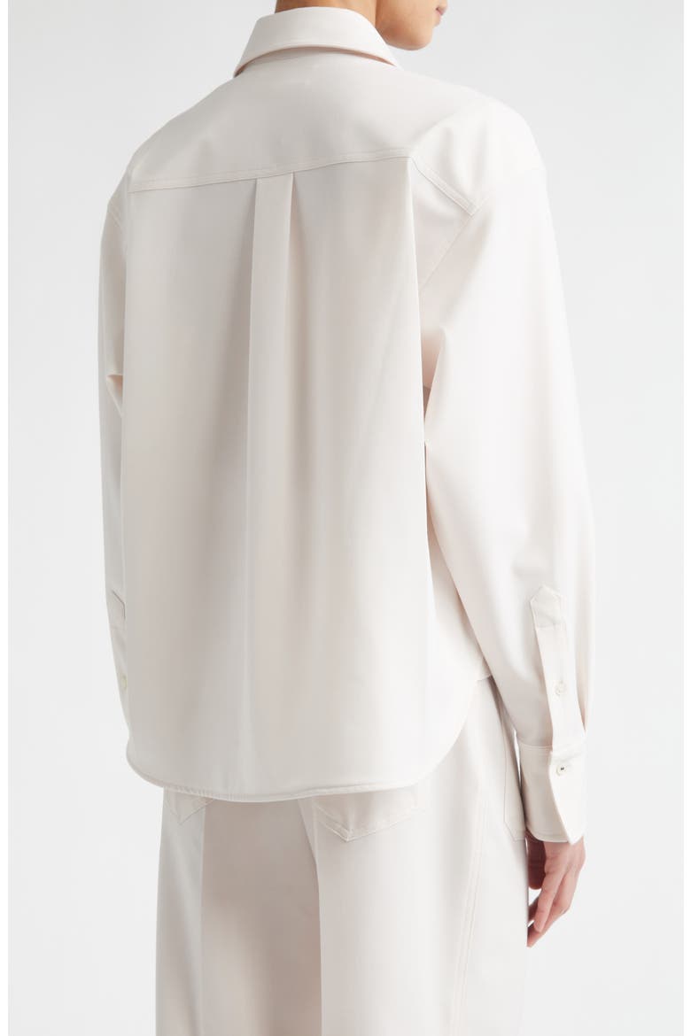Long Sleeve Crop Button-Up Shirt, Alternate, color, BONE