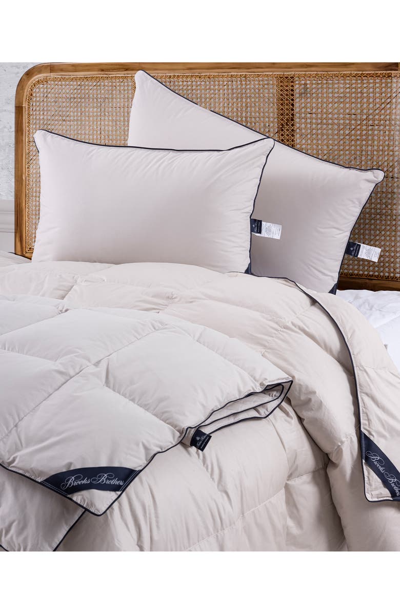 Brooks Brothers Goose Down Fill Comforter, Alternate, color, Silver