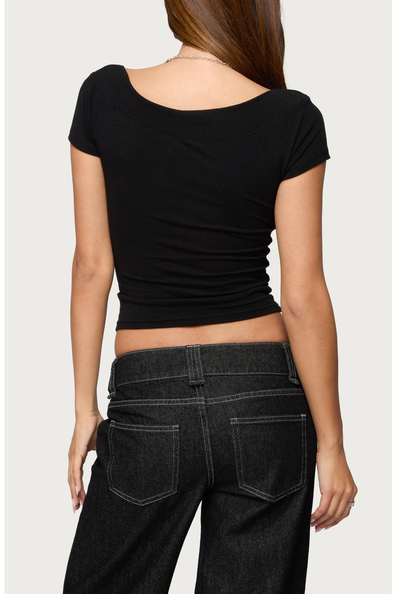 Becca Boat Neck T-Shirt, Alternate, color, BLACK