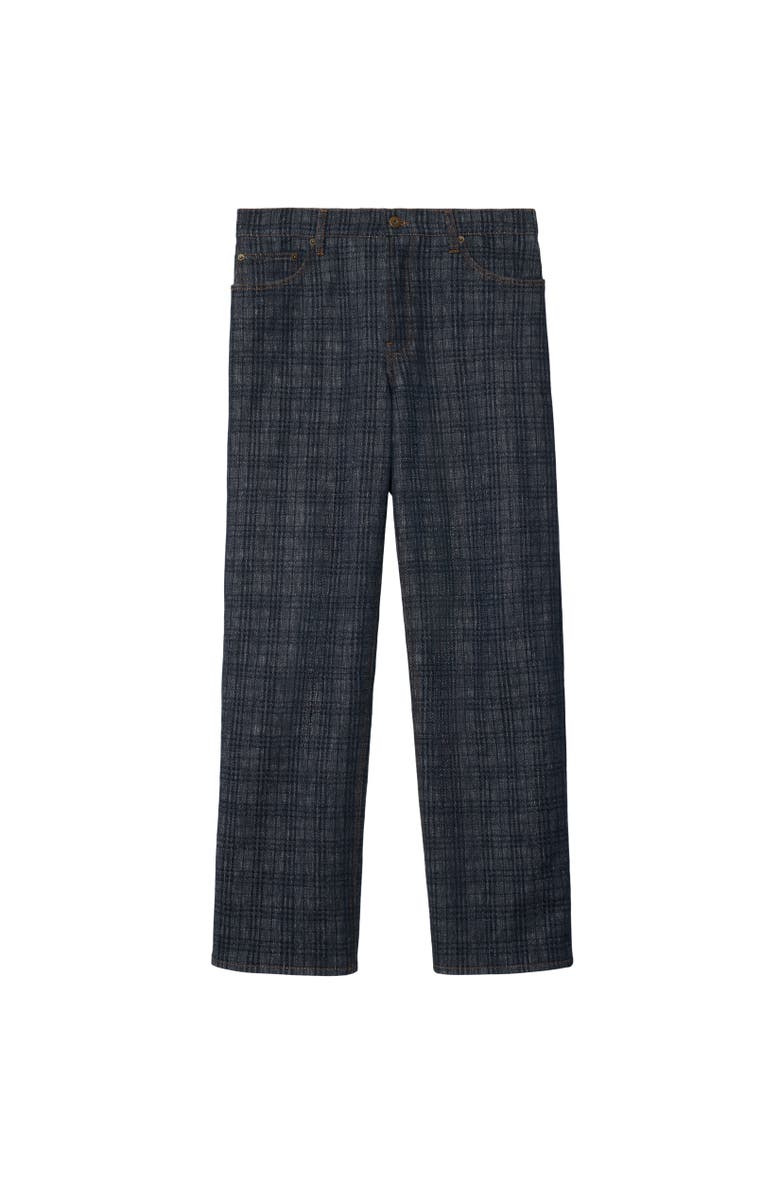Burberry Loose Check Denim Jeans, Alternate, color,