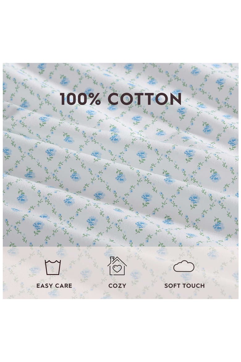 Kate Cotton Percale Sheet Set, Alternate, color, PASTEL BLUE
