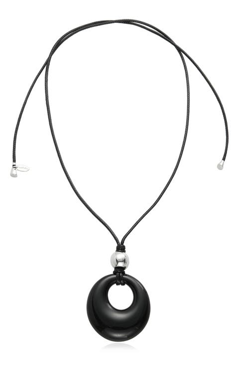 Resin Pendant Cord Necklace