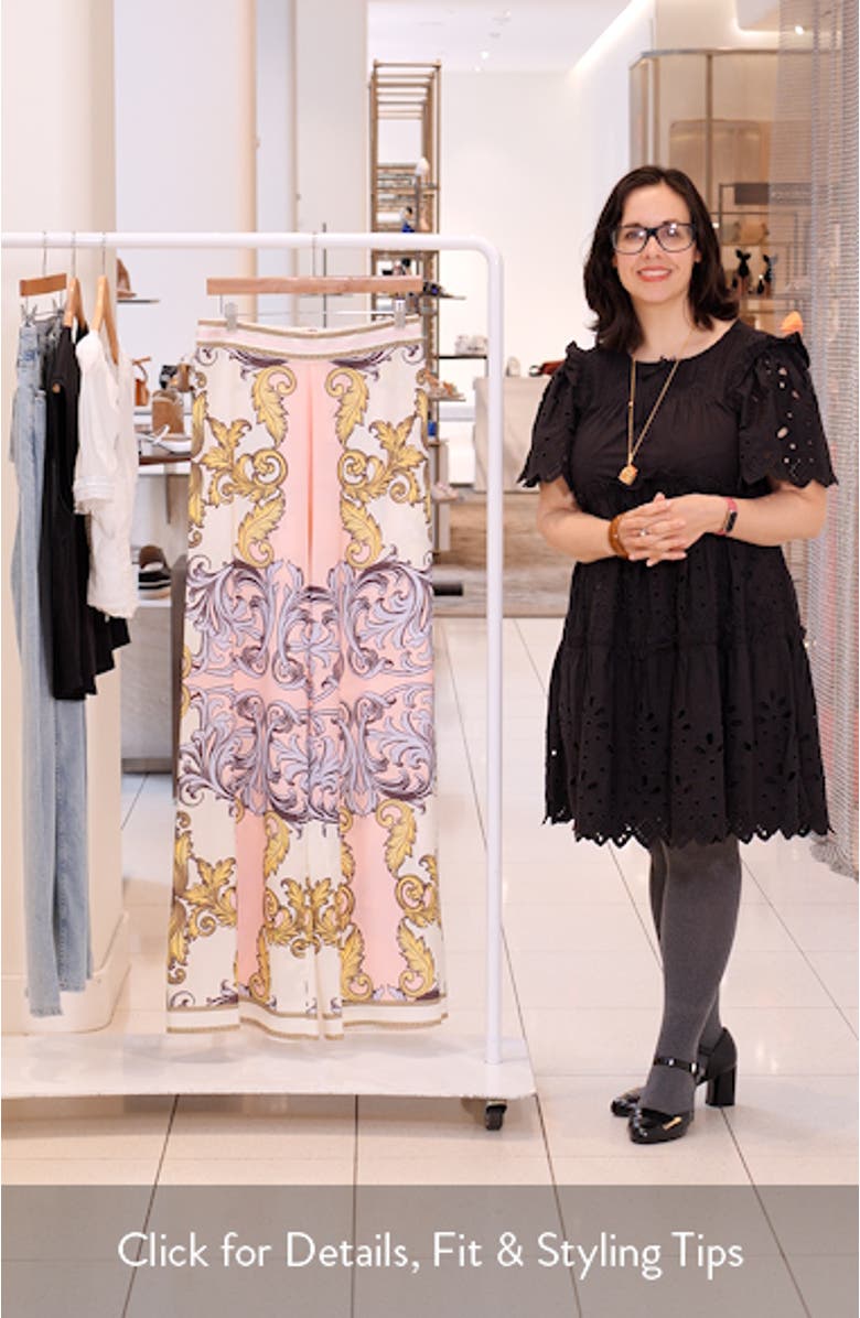 Athena Scarf Print Wide Leg Pants, sales video thumbnail