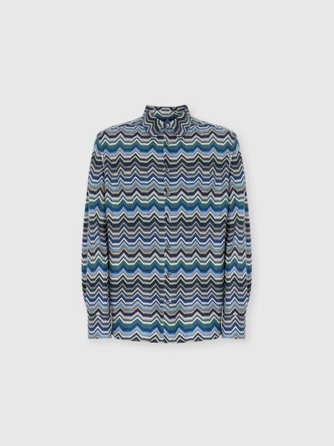 Long Sleeve Shirt With Geometric Zigzag