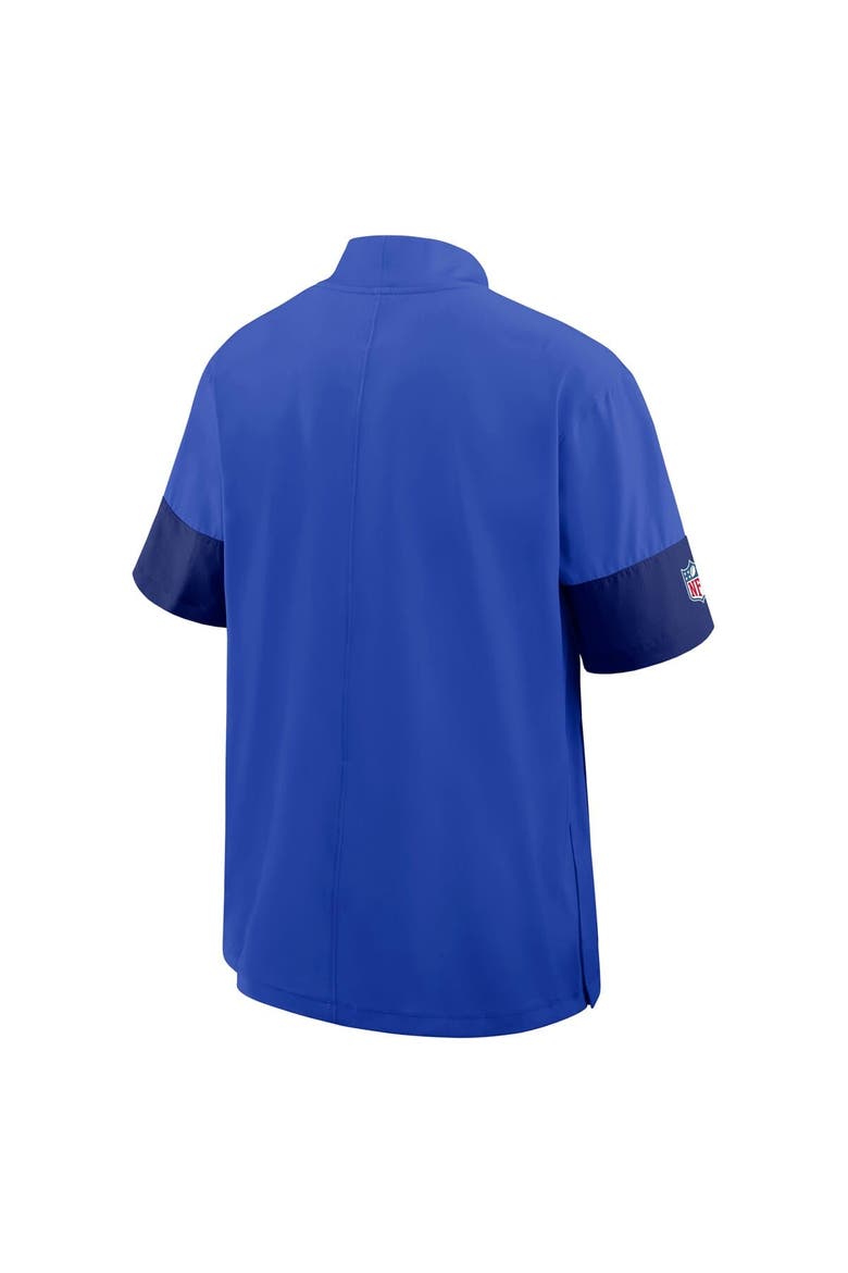 Men's Nike Royal Los Angeles Rams Sideline Short Sleeve Quarter-Zip Performance Coach Jacket, Alternate, color, Royal