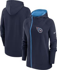 Nike Women's Nike Navy Tennessee Titans Asymmetrical Raglan Full-Zip Hoodie