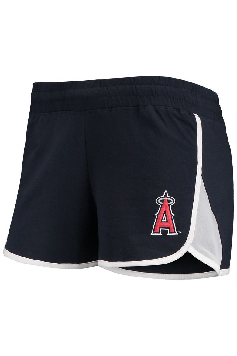 Women's New Era Navy Los Angeles Angels Stretch French Terry Shorts, Alternate, color, Navy