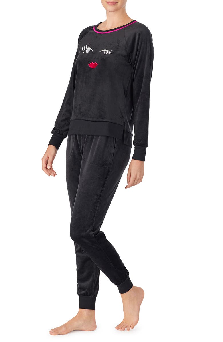 Kate Spade New York velour pajamas, Alternate, color, 