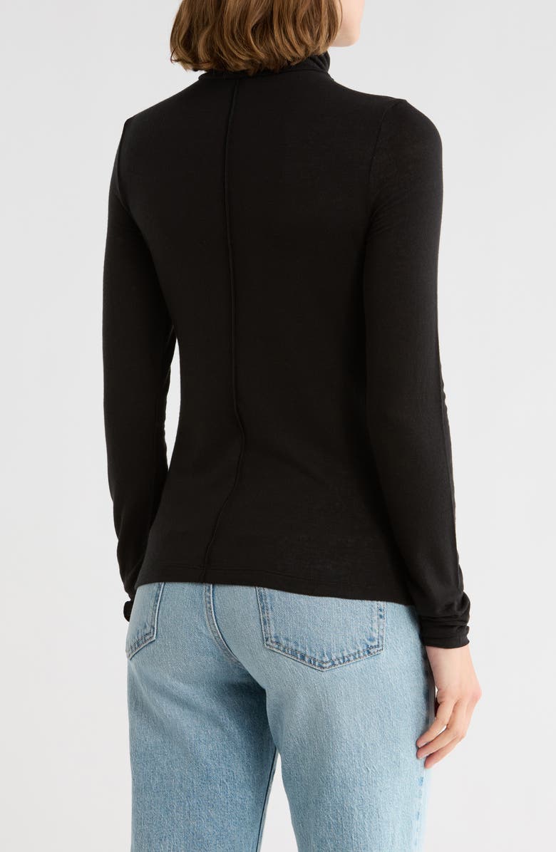 Madewell Long Sleeve Turtleneck Top, Alternate, color, Jet Black