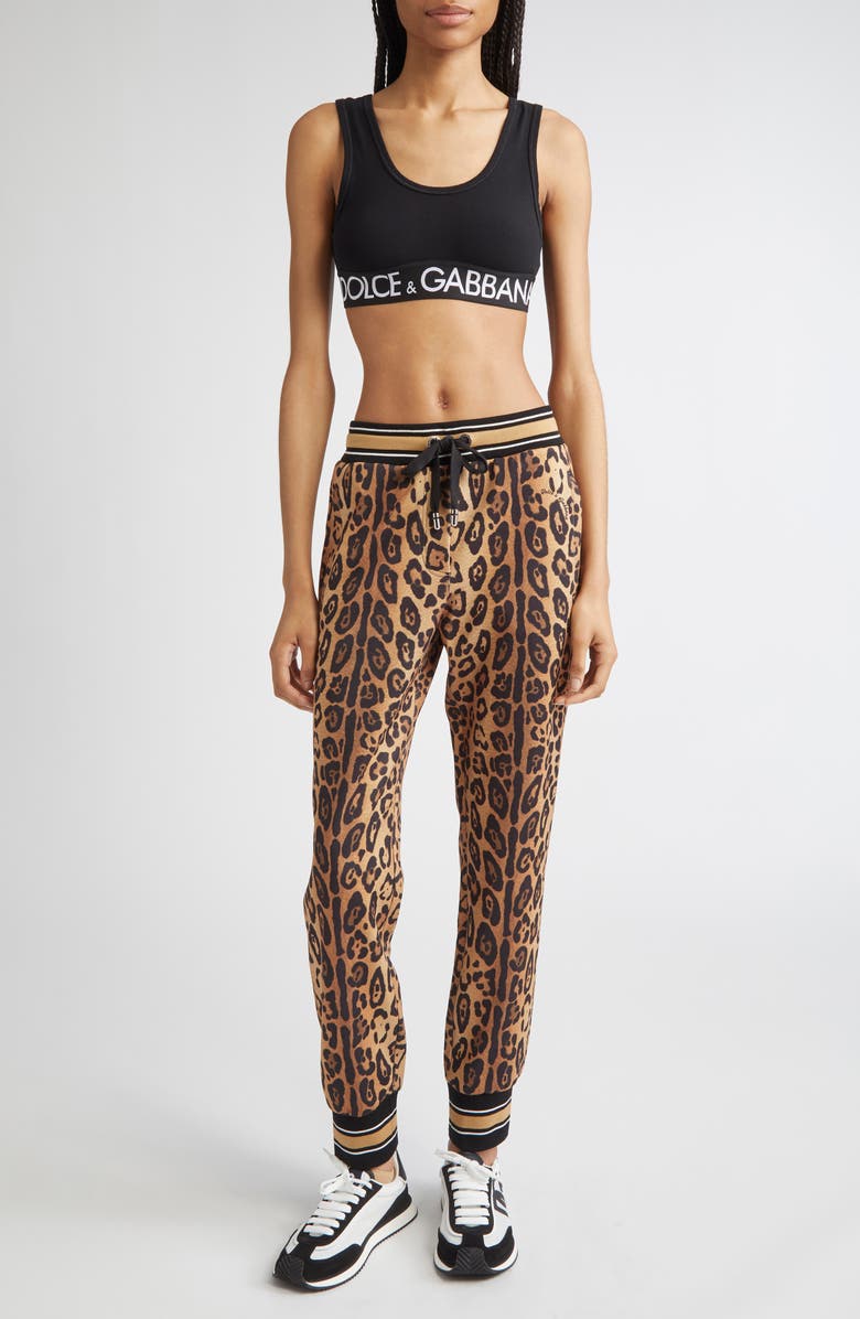 Dolce&Gabbana Leopard Print Joggers, Alternate, color, Hynbm Leo Fondo Naturale