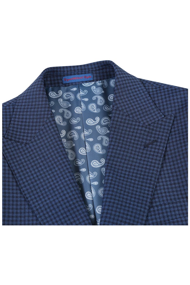 Peaked Lapel Wool Blend Two-Piece Suit, Alternate, color, NAVY