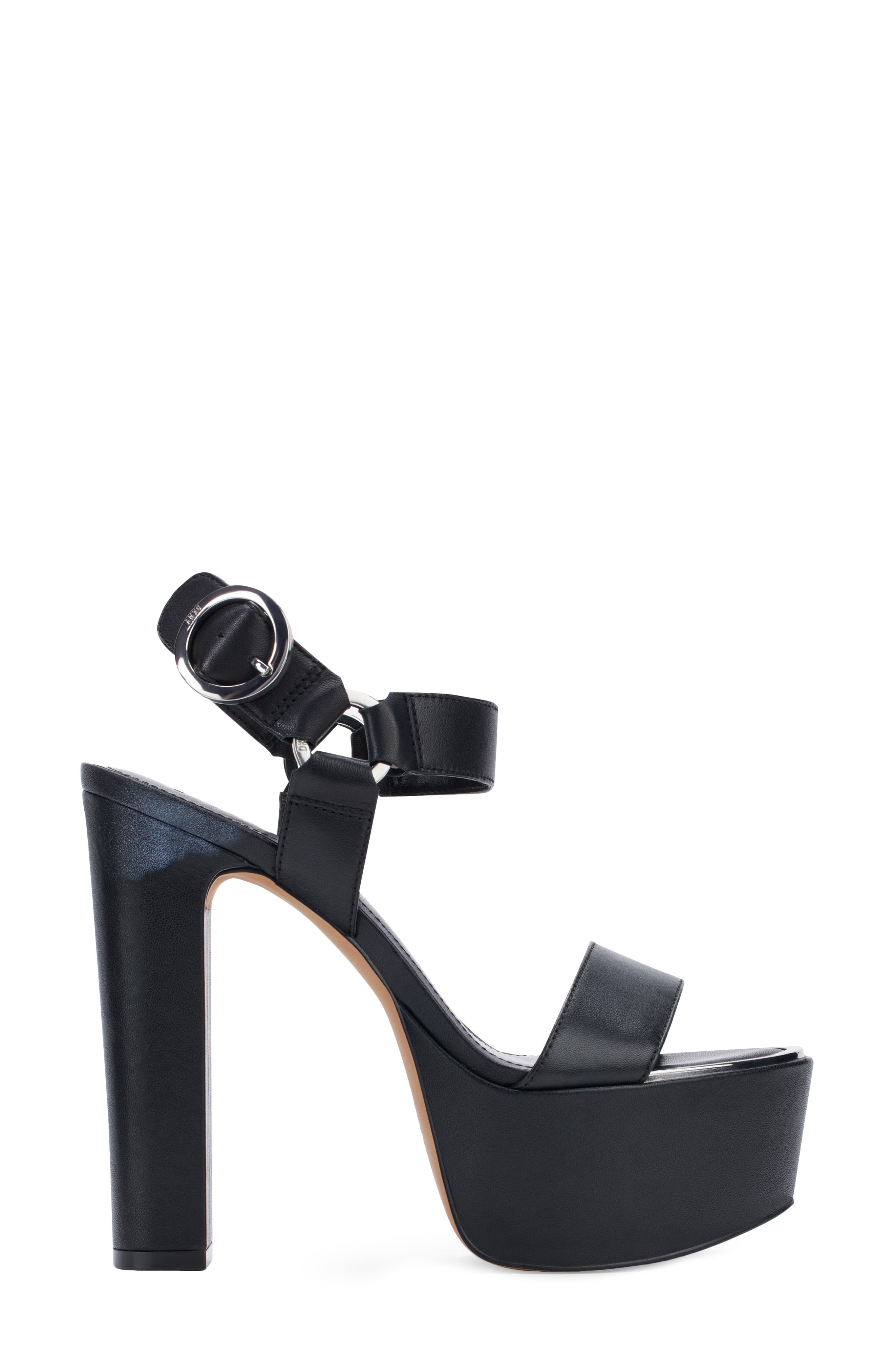DKNY Shila Ankle Strap Platform Sandal, Alternate, color, Black