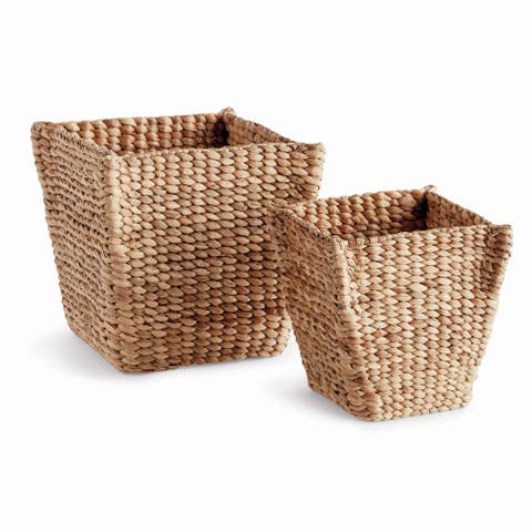 Water Hyacinth Tapered Baskets Set Of 2