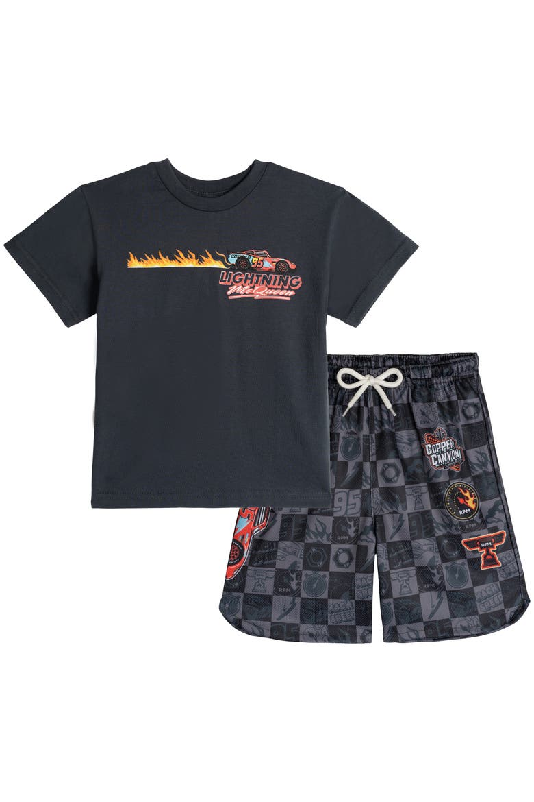 Cars Lightning McQueen Athletic 2-Piece T-Shirt and Shorts Set, Main, color, McQueen Charcoal