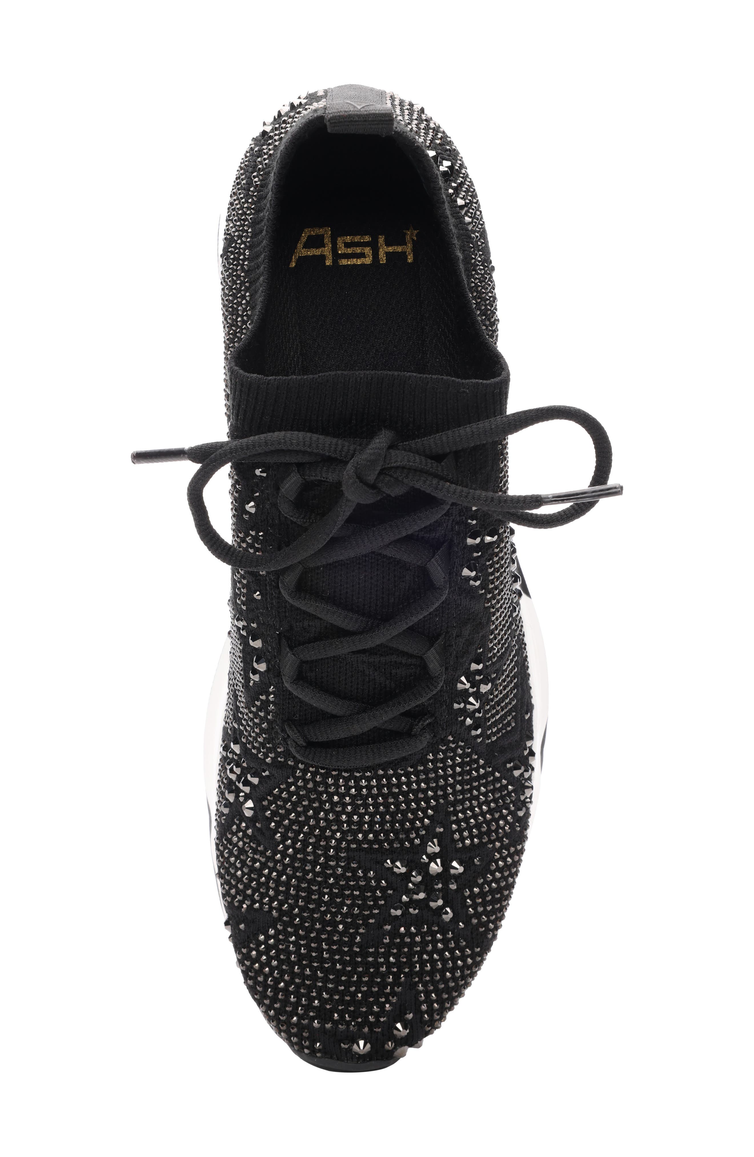 Ash Lucky Shine Knit Sneaker, Alternate, color, Black
