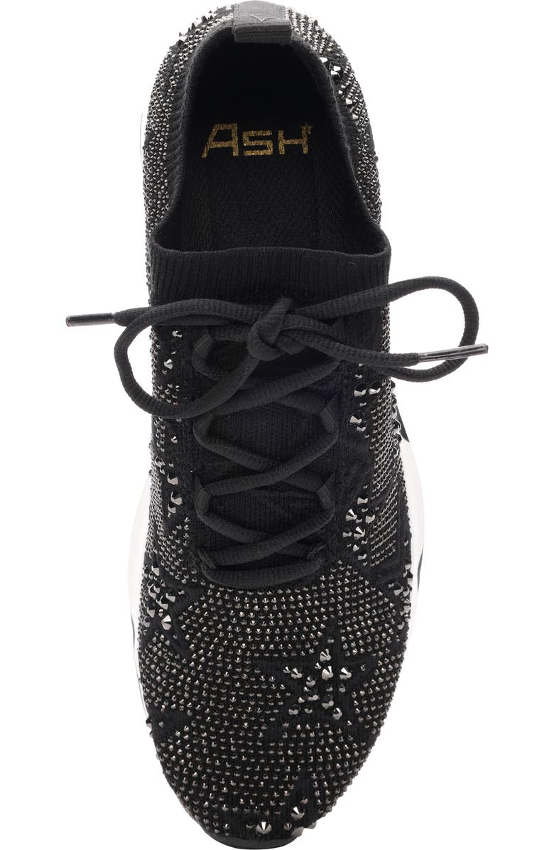 Ash Lucky Shine Knit Sneaker, Alternate, color, Black