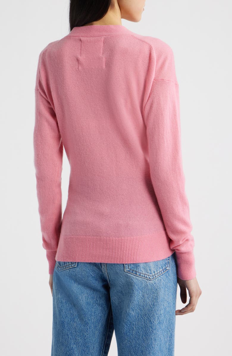 CISSA Button-Up Wool & Cashmere Wrap Cardigan, Alternate, color, Bubble Pink