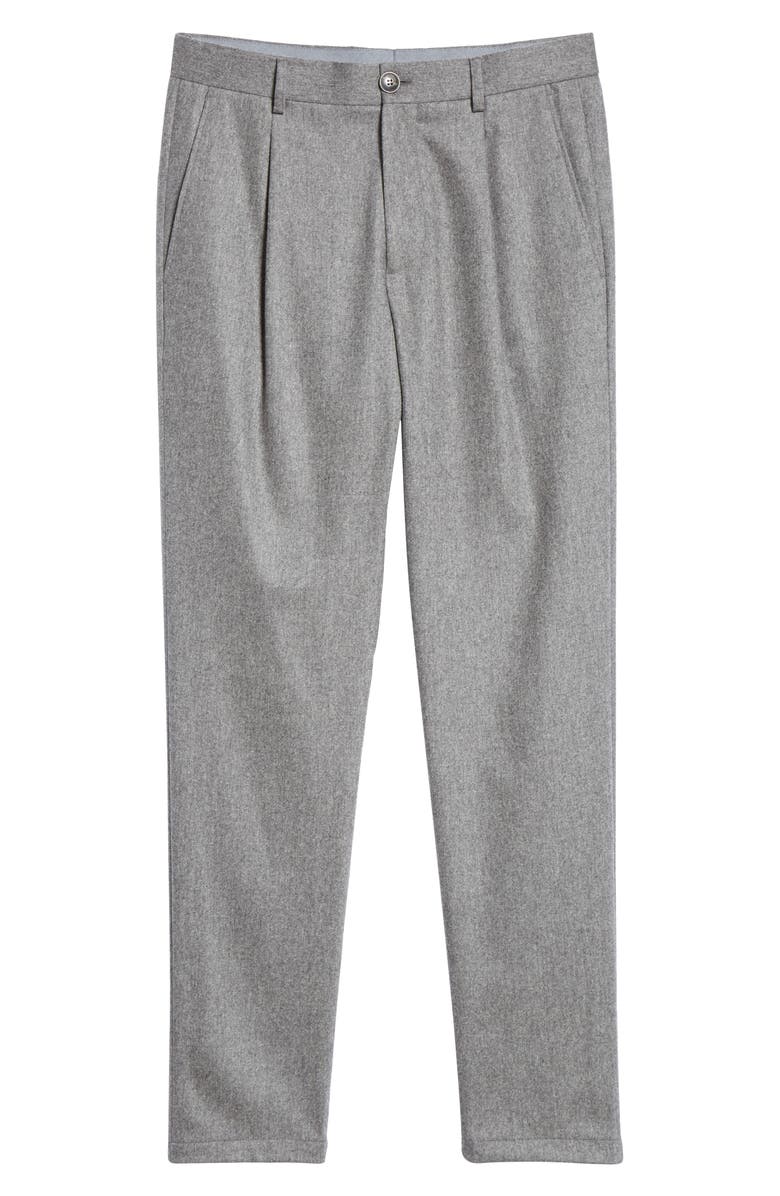 Eleventy Pleated Solid Stretch Wool & Cashmere Dress Pants, Alternate, color,