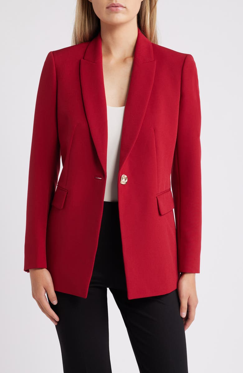 Anne Klein Stretch One-Button Blazer, Main, color,